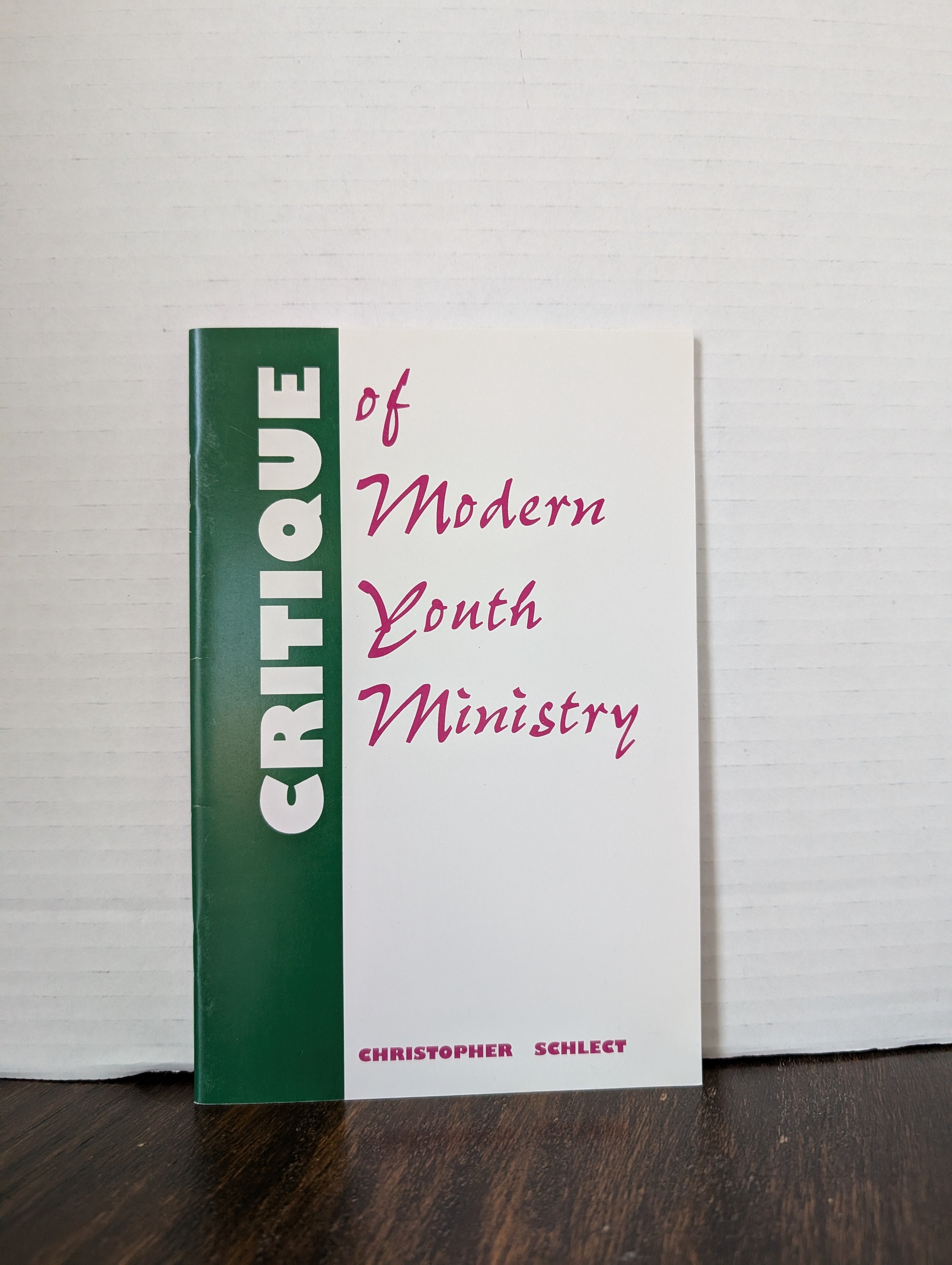 USED - Critique of Modern Youth Ministry (Christopher Schlect) - USED