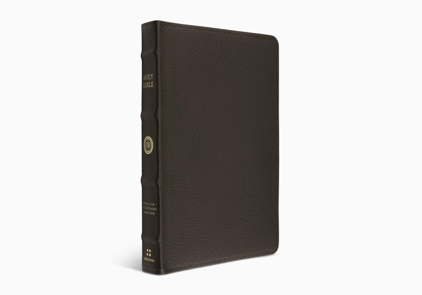 ESV Large Print Thinline Reference Bible - Top Grain Leather, Brown